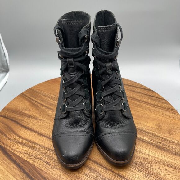Sorel Womens 6.5 After Hours Wedge Boot Lace Up Leather Waterproof Wood Heel - Picture 2 of 8